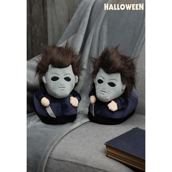 Michael Myers Plush Slipper Halloween Movie Slipper Size: ADULT SMALL/MEDIUM - Picture 4 of 8